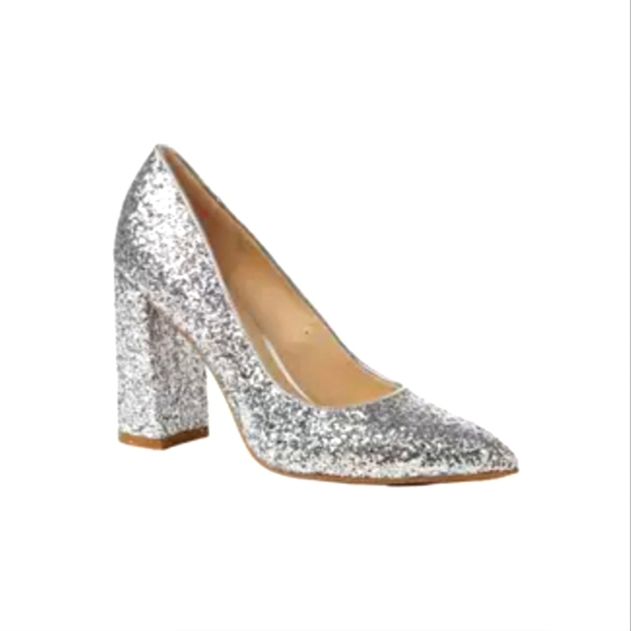 CROWN & IVY Silver glitter Jazmin Heel. Size 6 - Picture 1 of 12